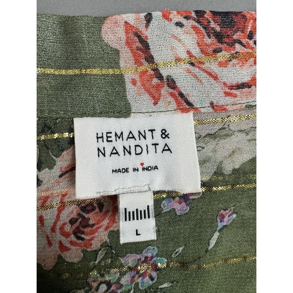 Hemant & Nandita Button Down Short Sleeve Blouse … - image 8